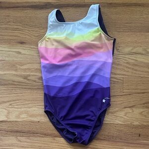 Vibrant Purple and Yellow Kids Swim One Piece